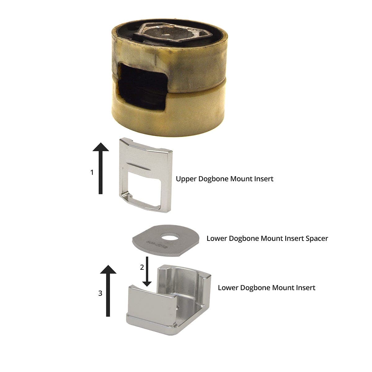 034 Billet Aluminium UPPER Dogbone Mount Insert, MK5/6 Volkswgen Golf GTI/R Audi BP A3/S3 & 8J Audi TT/TTS/TTRS - 034-509-1040