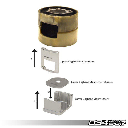 034 Billet Aluminium UPPER Dogbone Mount Insert, MK5/6 Volkswgen Golf GTI/R Audi BP A3/S3 & 8J Audi TT/TTS/TTRS - 034-509-1040
