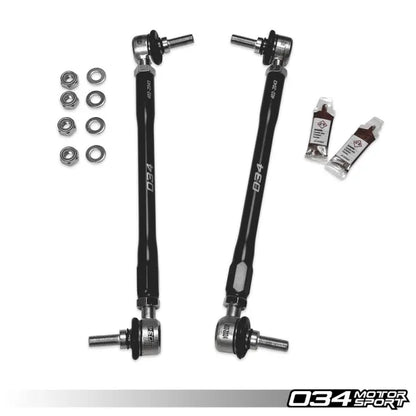034 Motorsport - Dynamic+ Billet Adjustable Front Sway Bar End Links - BMW E8X & E9X (Non-M)