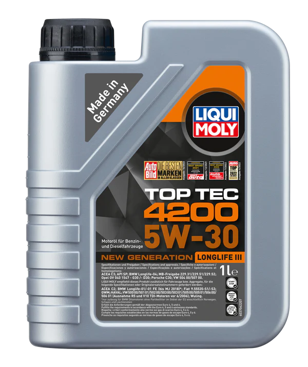 Oil Service Kit for MQB/MLB EA888.3 - Liquimoly TopTec 5W-30